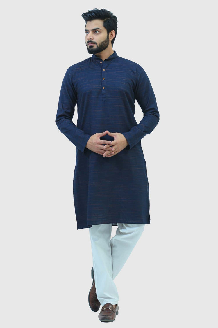Bluesaanchi Men's Navy Blue Kurta Set - Veshbhoshaa