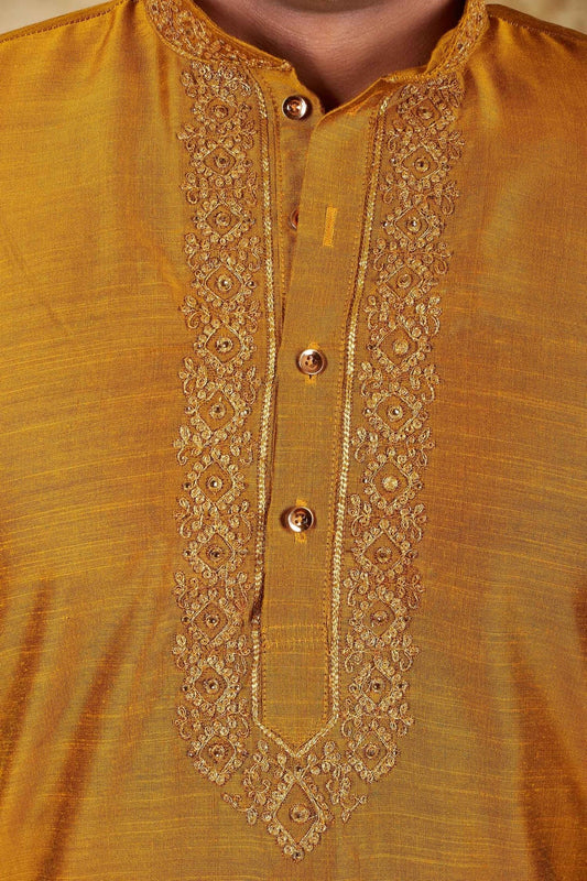 Bluesaanchi Royal Elegance Bronze Handloom Embroidery Kurta Set - Veshbhoshaa