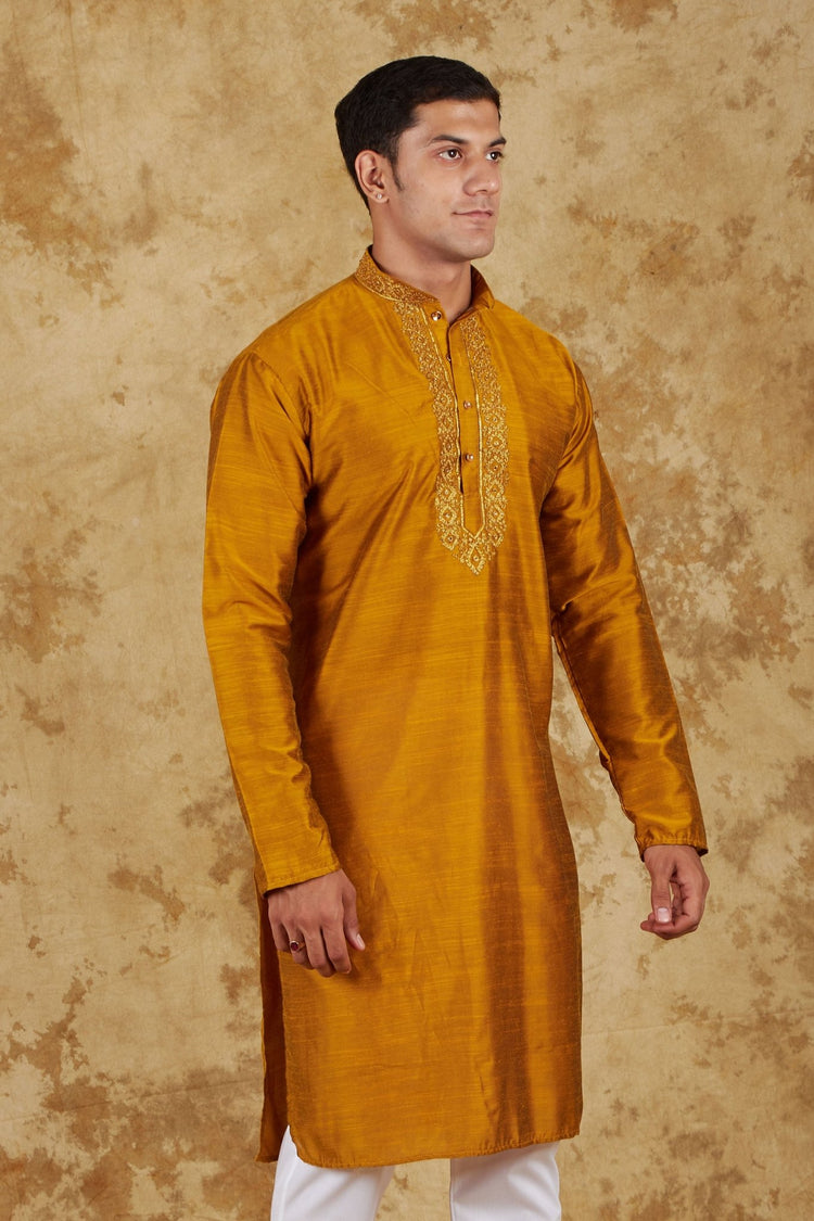 Bluesaanchi Royal Elegance Bronze Handloom Embroidery Kurta Set - Veshbhoshaa