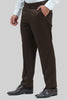 Men Wood Brown Sheen Trouser - BlueBird - Brown Trouser For Men