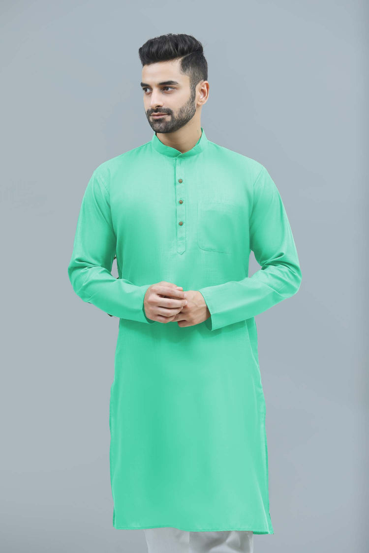 Casual Men's Green collor kurta pajama set