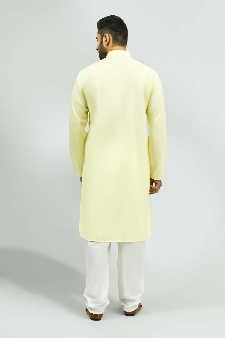 Casual Men's yellow collor kurta pajama set