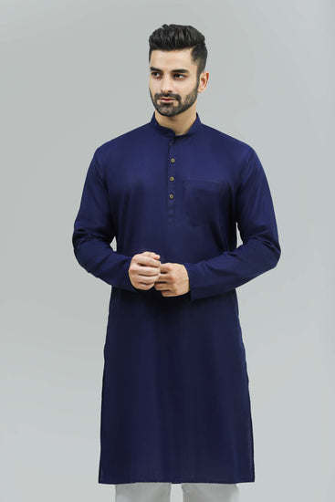 BLUESAANCHI MEN'S CASUAL DARK BLUE KURTA SET