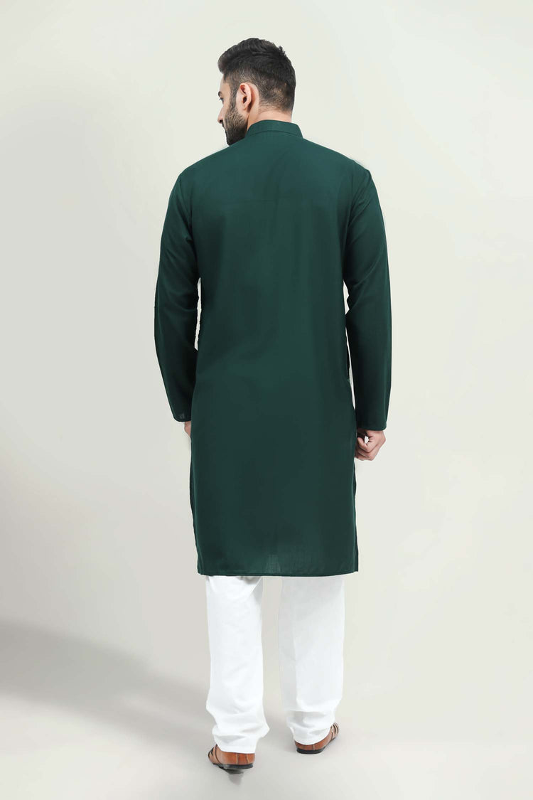 Casual Men's dark green collor kurta pajama set