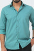 BLUEBIRD MEN'S SEA GREEN COTTON LYCRA FORMAL SHIRT