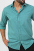 BLUEBIRD MEN'S SEA GREEN COTTON LYCRA FORMAL SHIRT