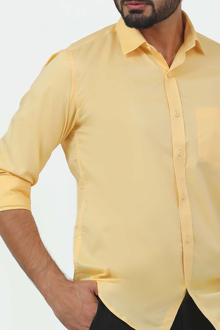 BLUEBIRD MEN'S YELLOW FORMAL SHIRT