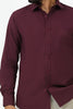 BLUEBIRD MEN'S DARK MAROON COTTON LYCRA FORMAL SHIRT