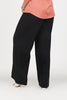 WOMEN BLACK SOLID CASUAL BELL BOTTOM  TROUSERS