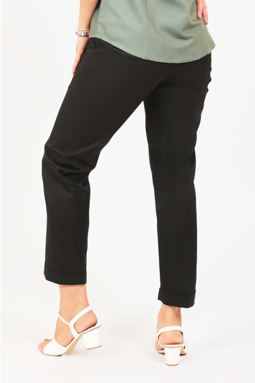 BLUEBIRD WOMEN'S BLACK LYCRA FORMAL TROUSERS