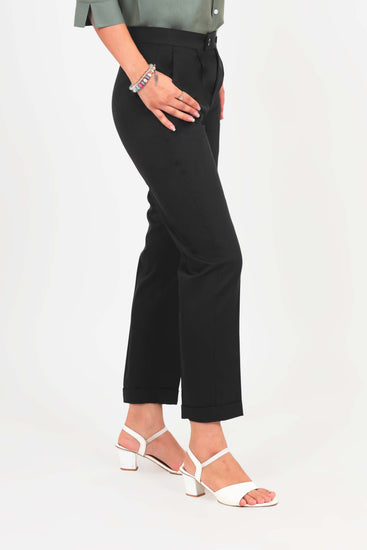 BLUEBIRD WOMEN'S BLACK LYCRA FORMAL TROUSERS