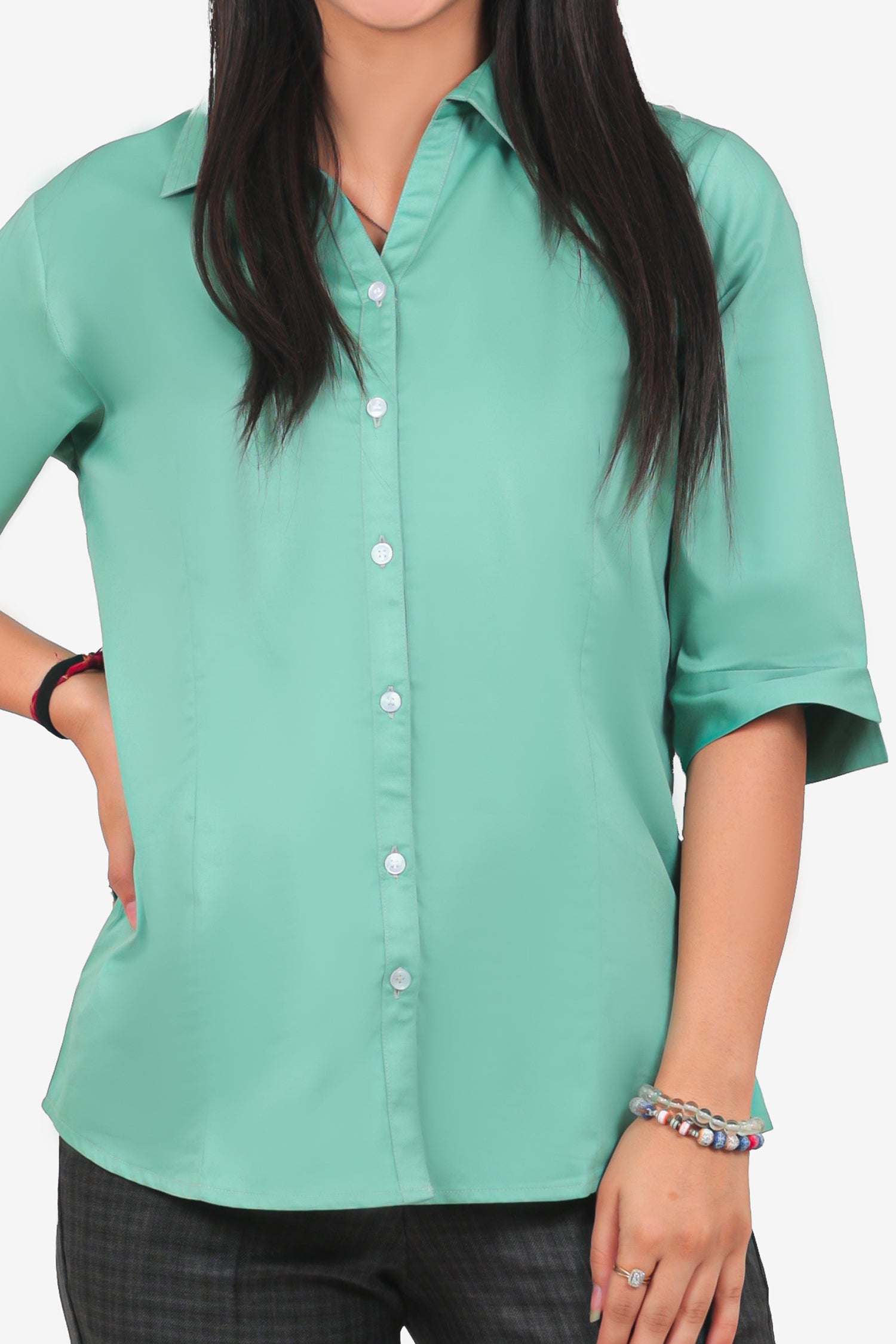 Blue bird Light green Formal Shirt For Women's