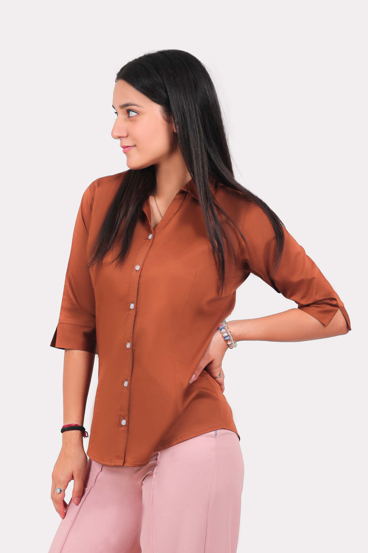 BLUEBIRD WOMEN'S COFFEE FORMAL SHIRT