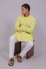 Bluesaanchi Men's Chikankari Threadwork & Sequin Kurta Set –White & Orange