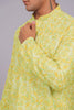 Bluesaanchi Men's Chikankari Threadwork & Sequin Kurta Set –White & Orange