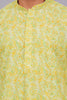Bluesaanchi Men's Chikankari Threadwork & Sequin Kurta Set –White & Orange