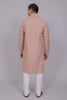Bluesaanchi Men's Chikankari Threadwork & Sequin Kurta Set –Grey Pink