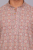 Bluesaanchi Men's Chikankari Threadwork & Sequin Kurta Set –Grey Pink