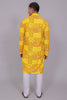 Bluesaanchi Men's Chikankari Threadwork & Sequin Kurta Set –Dark Yellow