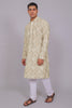 Bluesaanchi Men's Chikankari Threadwork & Sequin Kurta Set –Olive Green