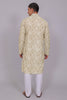Bluesaanchi Men's Chikankari Threadwork & Sequin Kurta Set –Olive Green