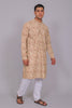 Bluesaanchi Men's Chikankari Threadwork & Sequin Kurta Set –Cream & Mauve