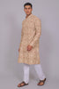 Bluesaanchi Men's Chikankari Threadwork & Sequin Kurta Set –Cream & Mauve