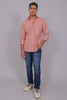Bluebird Men’s Pink Herringbone Texture Shirt