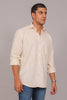 Bluebird Men’s Cream Herringbone Texture Shirt
