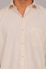 Bluebird Men’s Cream Herringbone Texture Shirt