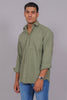 Bluebird Men’s Olive Green Herringbone Texture Shirt