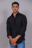 Bluebird Men’s Black Herringbone Texture Shirt