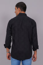 Bluebird Men’s Black Herringbone Texture Shirt