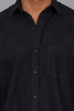 Bluebird Men’s Black Herringbone Texture Shirt