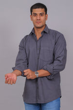 Bluebird Men’s Grey Herringbone Texture Shirt