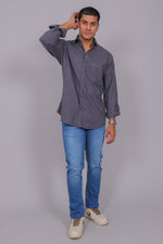 Bluebird Men’s Grey Herringbone Texture Shirt