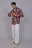 Bluebird Men’s Maroon Checked Shirt