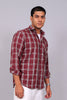 Bluebird Men’s Maroon Checked Shirt