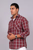 Bluebird Men’s Maroon Checked Shirt