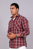 Bluebird Men’s MAROON LINE CHECK Checked Shirt