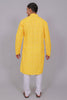Bluesaanchi Men's Chikankari Threadwork & Sequin Kurta Set –Yellow