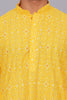 Bluesaanchi Men's Chikankari Threadwork & Sequin Kurta Set –Yellow
