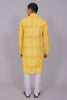 Bluesaanchi Men's Chikankari Threadwork & Sequin Kurta Set –Yellow Brown
