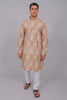 Bluesaanchi Men's Chikankari Threadwork & Sequin Kurta Set –Coral Pink