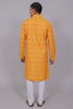 Bluesaanchi Men's Chikankari Threadwork & Sequin Kurta Set –Yellow Pink