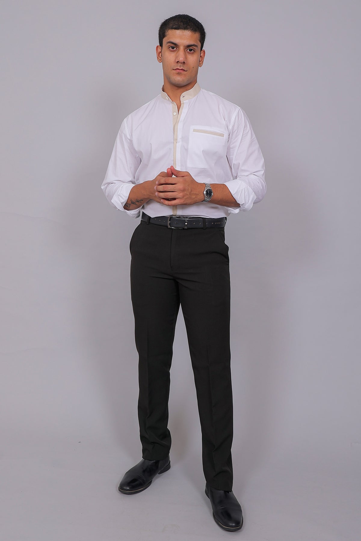 Bluebird Men's Regular Fit Black Lycra Trouser