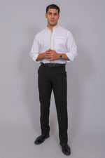 Bluebird Men's Regular Fit Black Lycra Trouser