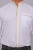 Bluebird Men’s White Shirt – Beige Accent