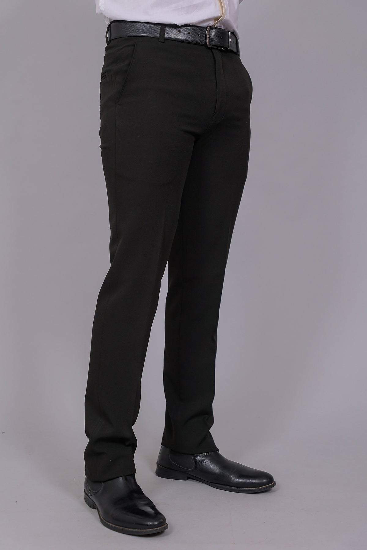 Bluebird Men's Regular Fit Black Lycra Trouser