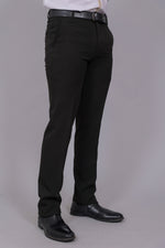 Bluebird Men's Regular Fit Black Lycra Trouser